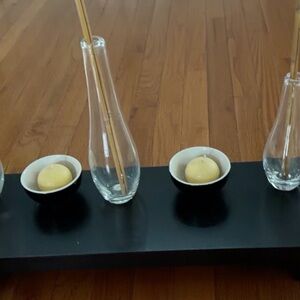 Elegant Black and White Candle Holder Set